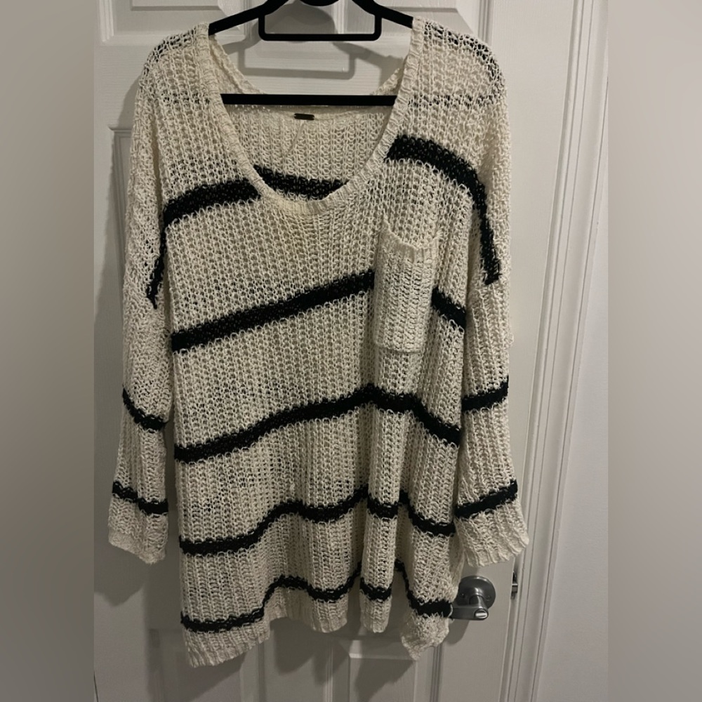 Oversized Free People striped sweater